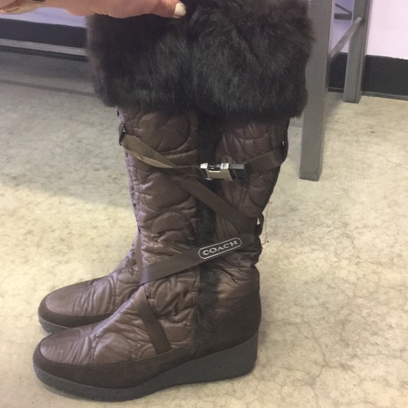 Coach Shoes - Coach shearling lined wedged Snow boots